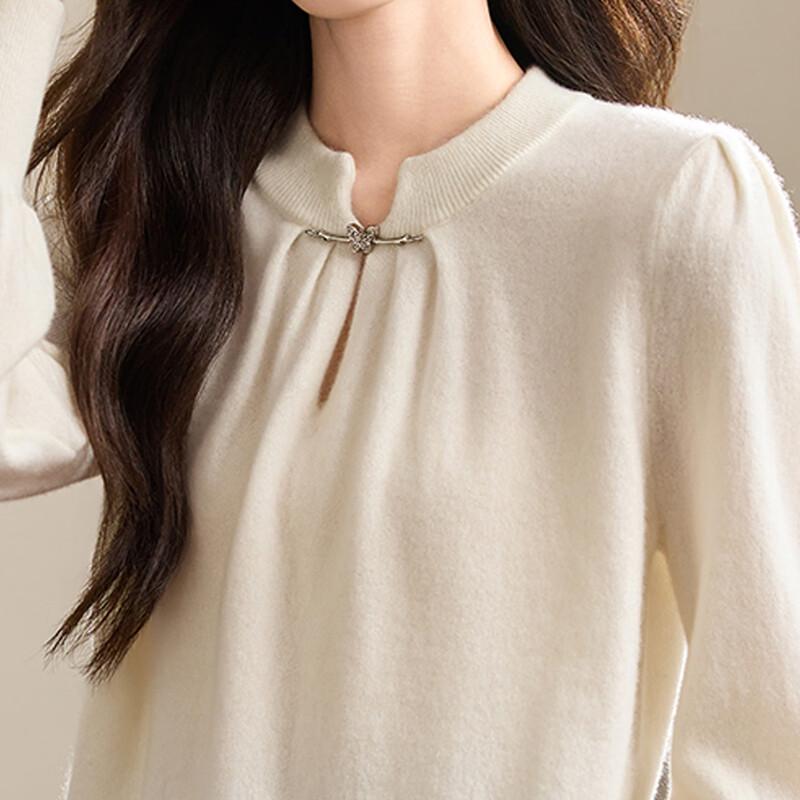 Srcr Women's 100% Cashmere Elegant Knitted Sweater