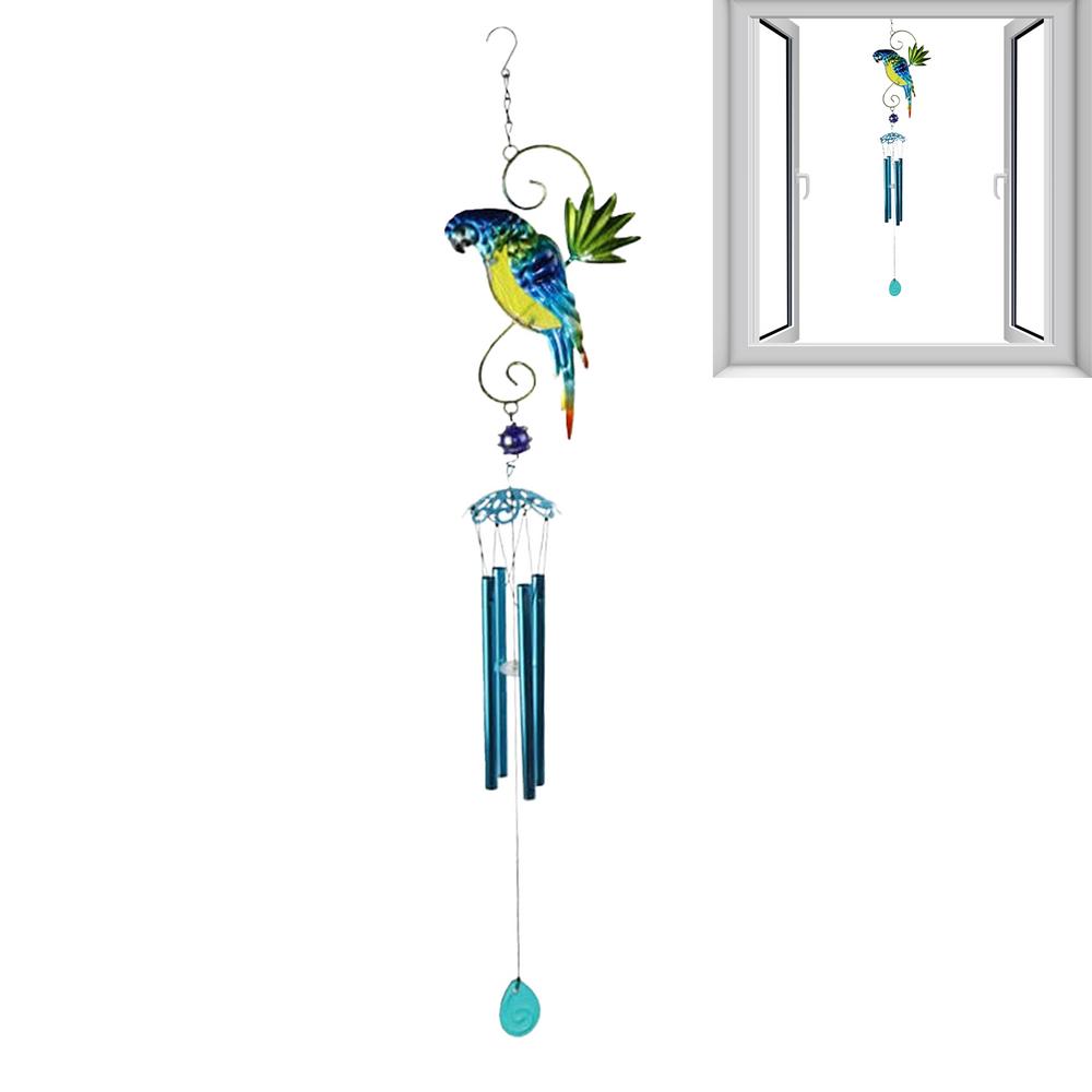 

Прочные ветряные колокольчики на тему животных, ветряные колокольчики с попугаями для улицы, изысканное мастерство, милый металлический сувенир, подвесное украшение