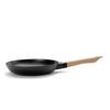 STAUB 24cm Enamel Frying Pan with Wood Handle, NUEVA SARTEN MANGO DE MADERA Redonda, 40511-951, Black, Perfect for New Homes [Parallel Import]