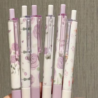 6 τεμάχια στυλό Kawaii Rose Smooth Writing Gel Creative Quick-Drying Style Neutral Pen Αισθητικά Χαρτικά Είδη Γραφείου