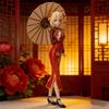 1pc Red Cheongsam Girl Figure — Atmospheric Desktop & Car Decor Collectible Statue, Must-Have Gift for Birthdays & Festivals.