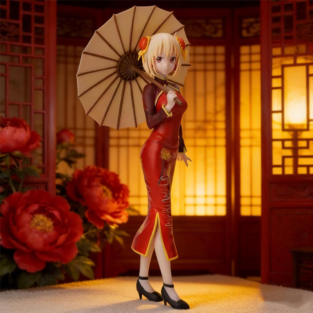 1pc Red Cheongsam Girl Figure — Atmospheric Desktop & Car Decor Collectible Statue, Must-Have Gift for Birthdays & Festivals.