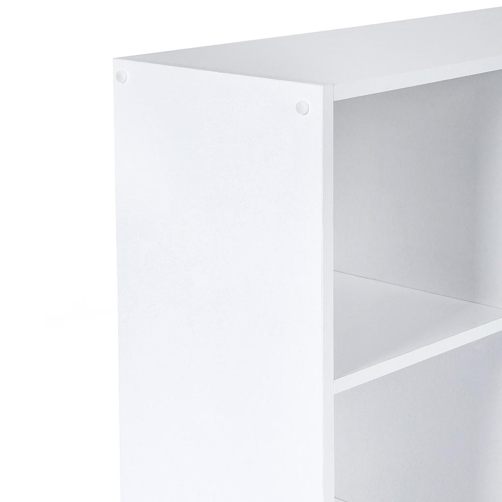 VASAGLE Wooden 3-Tier Bookcase Book Shelf Display Storage Shelf with 6 Compartments White