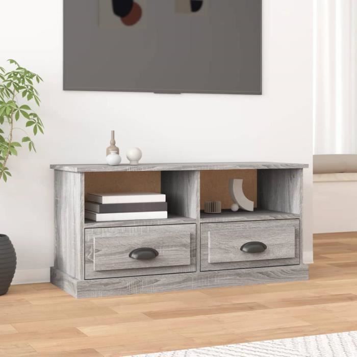 VidaXL Meuble TV sonoma gris 93x35,5x45 cm bois d'ingénierie 816470