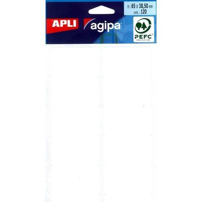 Labels - AGIPA - 120 White Labels - 65 X 38.5 Mm - Ideal for Organization - Easy To Use