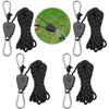 4 Stuks Reflecterende Tent Scheerlijnen, 4 mm Ratel Touwen met Touwspanner, 4 M Verstelbare Outdoor Tent Scheerlijn Ratel Hangers voor Kamperen, Wandelen