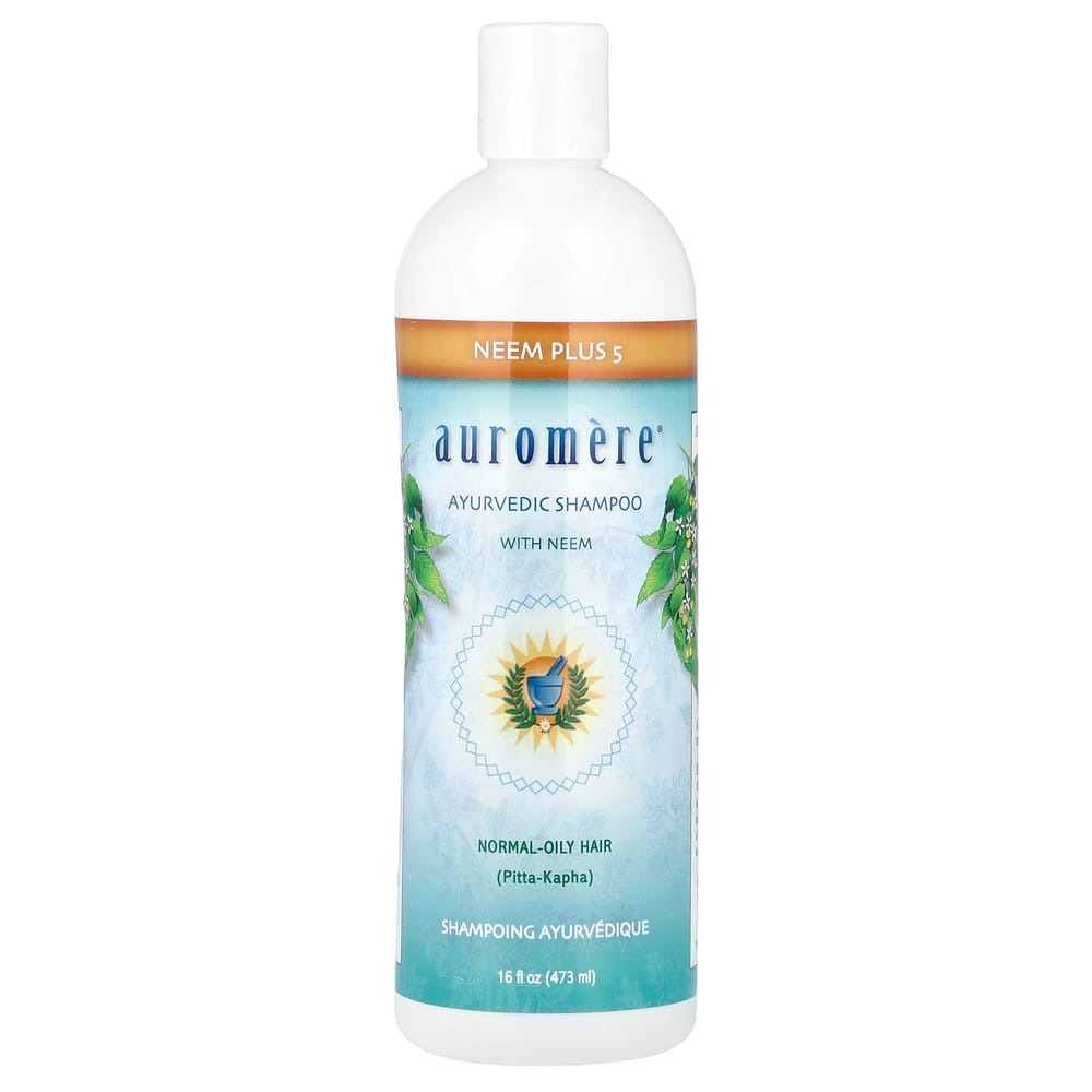 Auromere Ayurvedic Shampoo with Indian Neem Tree, Neem Plus 5, 473ml (16fl oz)