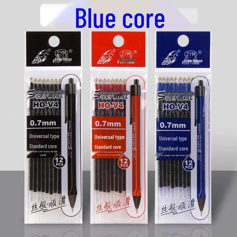 Confezione da 100 Penne a Sfera Lisce con Inchiostro a Base d'Olio Media - Tipo a Pressione con Sfera Originale, Ricariche Multicolore da 0,7 mm e Spedizione Gratuita