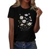 Women's Fashion Casual Printed Round Neck Short Sleeved T-Shirt Top T-Shirt Top Top