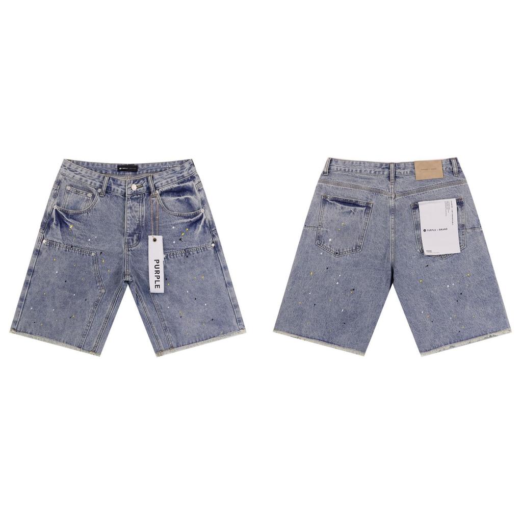 ZYLLO Trendy Streetwear Ripped Luxury Clothing Men's Denim Knee Length Shorts Summer Solid Distressed Jeans