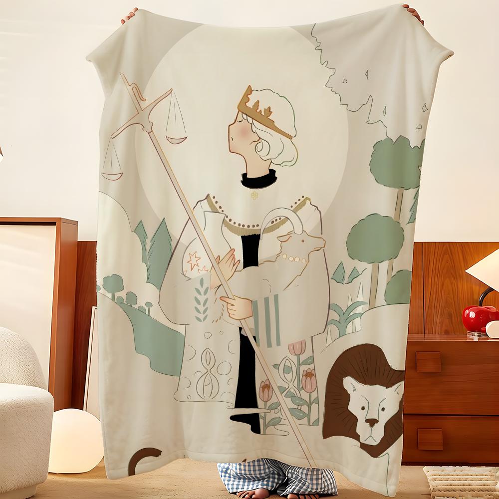 Artist Y-Yoshitomo Throw Flannel Throw Blanket, Lightweight Cozy, Durable Washable Cute Cool