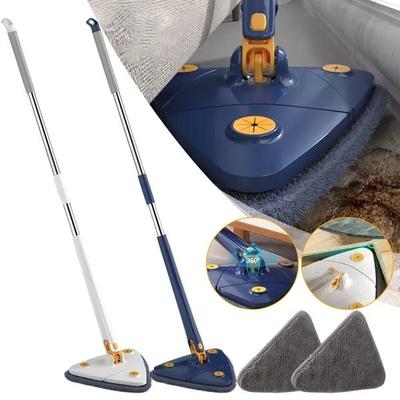 360° Rotatable Adjustable Cleaning Mop Wet & Dry Dual Use Triangle Free Hand Wash Mop for Cleaning Floor Wall