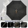 Japanese Style Samurai Katana Master Sword Umbrella Men Women Automatic 3 Fold Windproof Large Travel Sunscreen Parasol