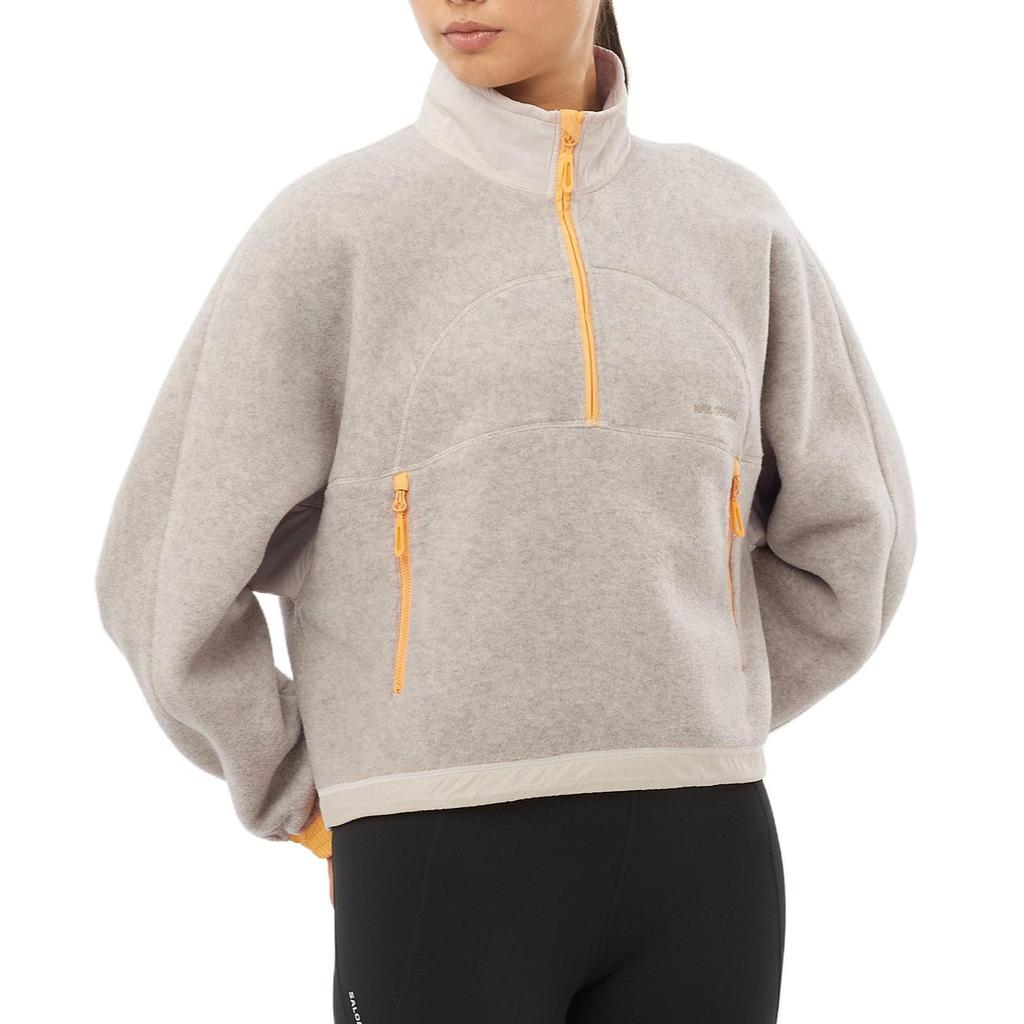 SALOMON Chroma Komfortabel Myk Pustende Stripet College Genser Dame topper Grå C24794