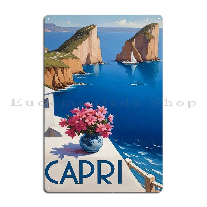 Vintage Capri Italy Travel Poster Capri Italy Travel Metal Sign Cinema Designer Mural Pub Design Tin Sign Poster