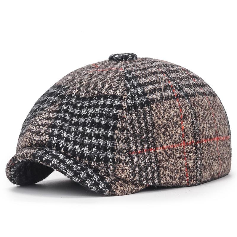 

Винтажная клетчатая кепка газетчика — стильный дизайн с цветными блоками, сверхлегкая, классические береты и кепка художника — насыщенный коричневый цвет, унисекс для женщин и мужчин one size темно-коричневого