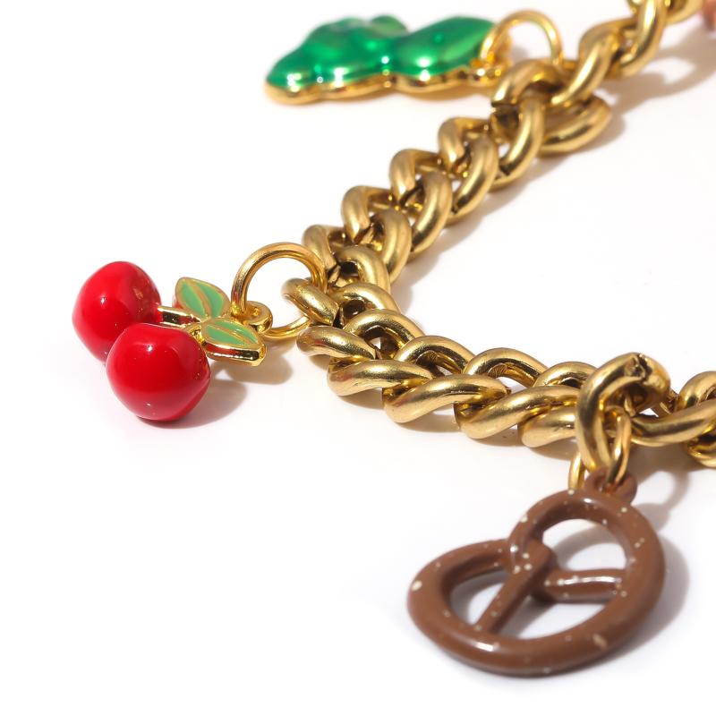 Cute  Bag Keychain Flower Cherries And Cookies Pendant Bag Chain For Women Bag Charm Cute Accessories Jewelry Gifts