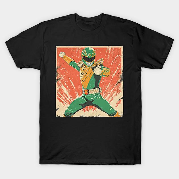 Men Black Print T-shirt Green Ranger No-Cut Transfer Paper Print Cotton Tshirt M чёрный
