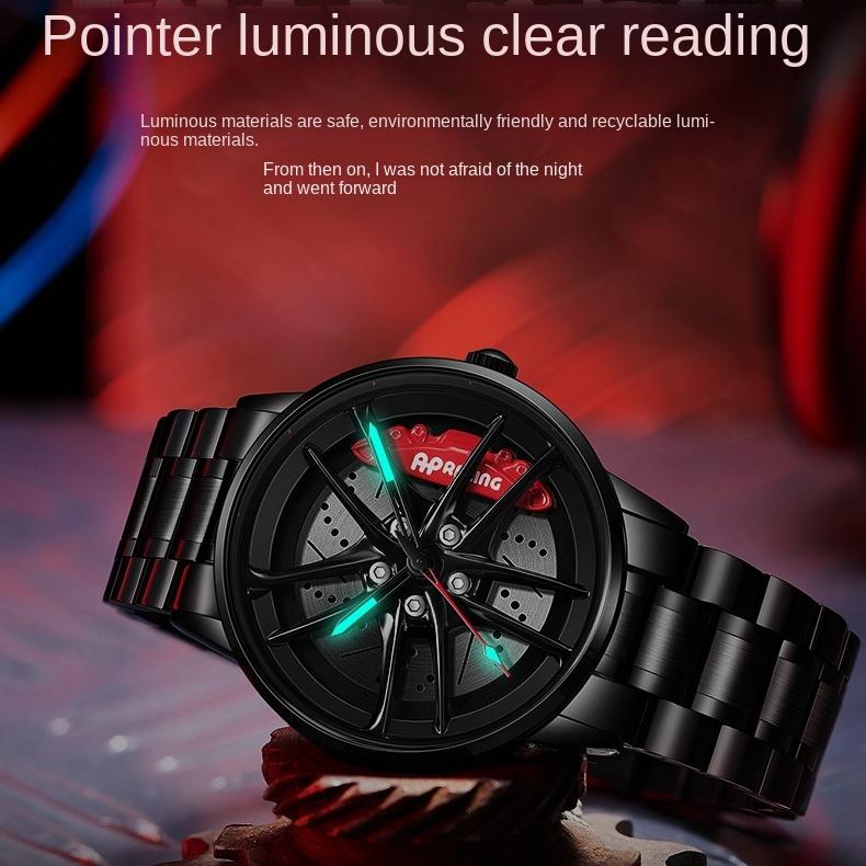 Ceas pentru bărbați SVJ Ceas cu butuc de roți de calitate superioară Ceas cu cuarț rezistent la apă tridimensional