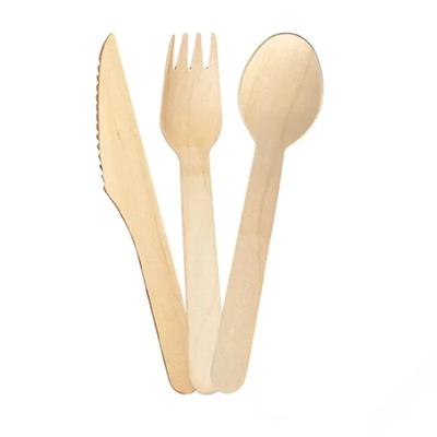 50/100 STÜCKE Einweggeschirr aus Holz, Obstkuchengabeln, Eislöffel, Western-Steakmesser, Hochzeiten, Cafés, Holzgeschirr