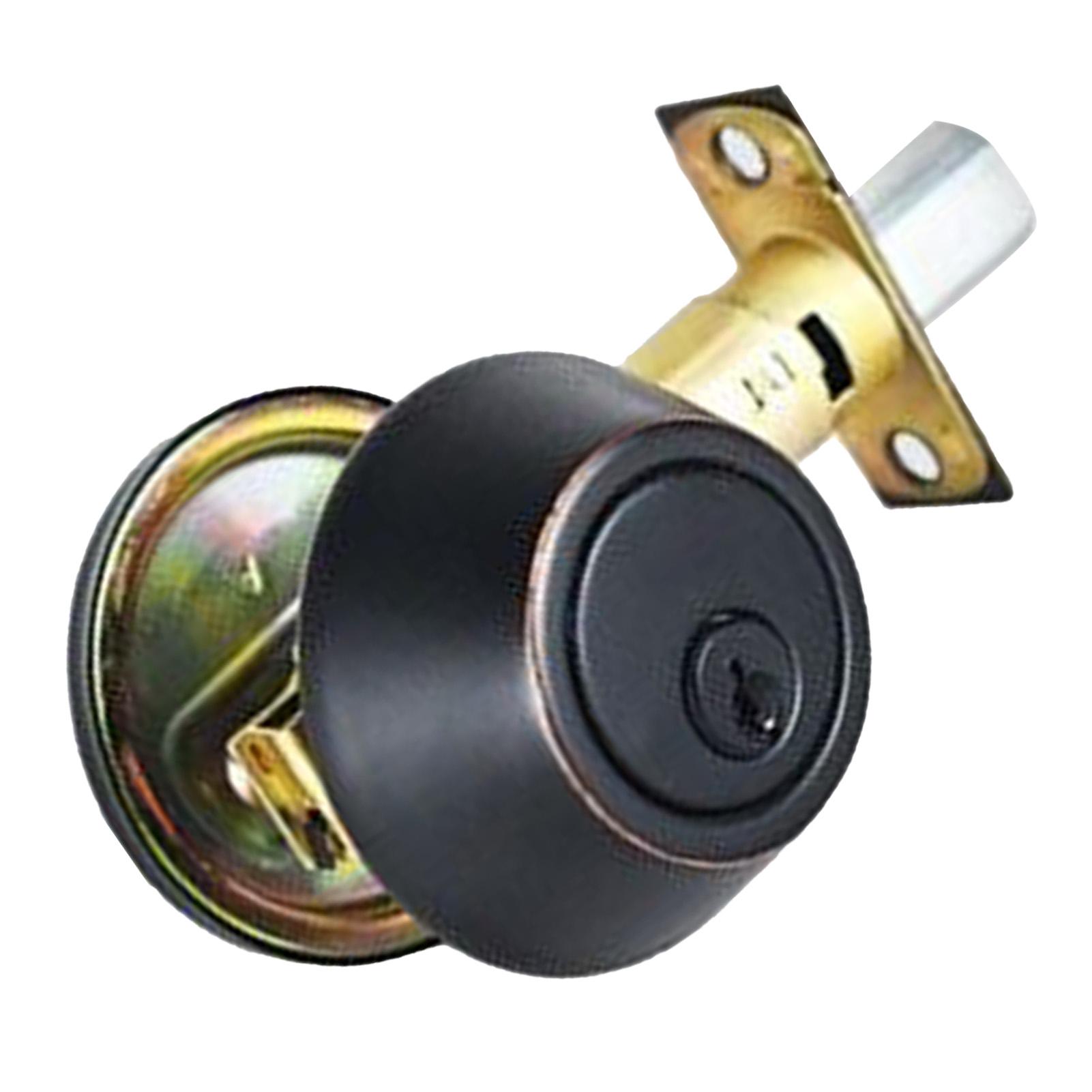 

Ball Door Knob Universal Protection Classic Entrance Keyed Interior Door Knob for Home Use Black чёрный