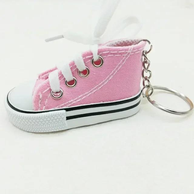 New Creative 3D Canvas Sneaker Tennis Shoe Keychain Cute Mini Sport Shoes Pendant Keyrings Car Simulation Trinket Bag Key Holder