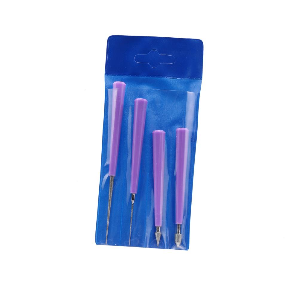 1set Diamond Tipped Sets Beading Hole Enlarger Tools Diamond Pearl Glass Beads Needle File Reaming File Reamer Jewelry Tools