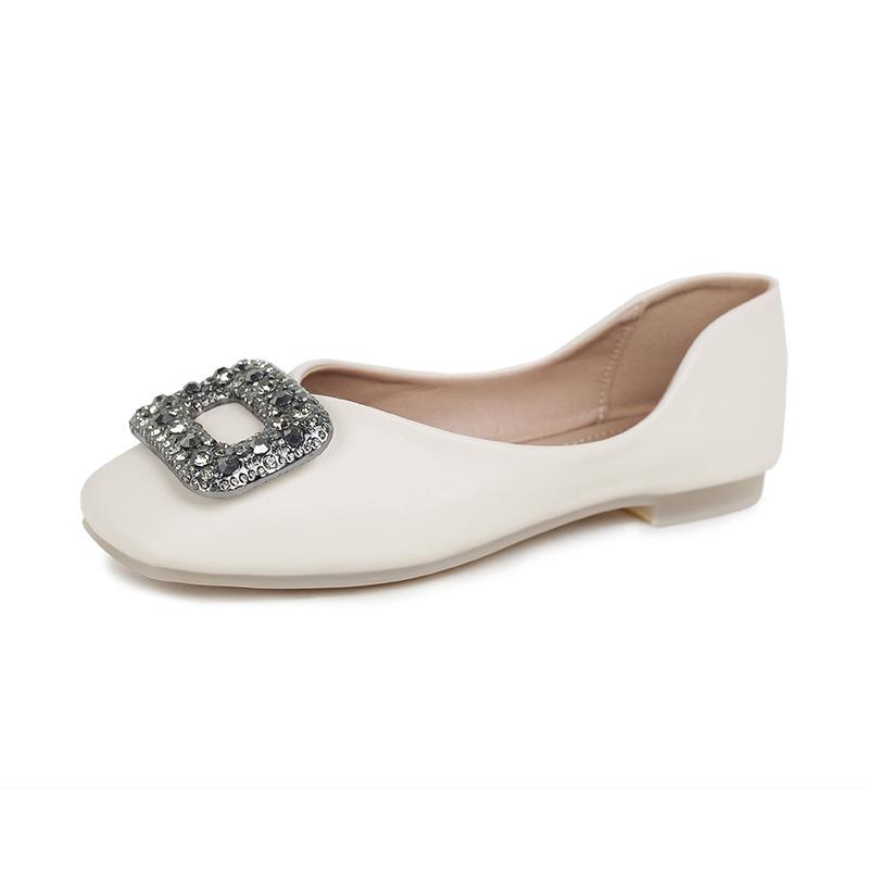 

5612025 женская обувь туфли на низком каблуке женские высококлассные туфли-лодочки с квадратной пряжкой и бриллиантами женские туфли для работы 40