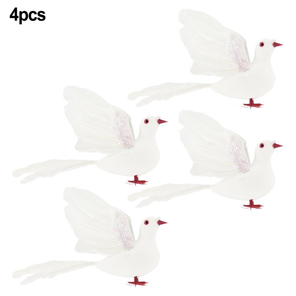 

Wedding Christmas White Artificial Dove Feather Decor Lifelike Realism Spreadwing Design Foam And Feather Materials China Mainland