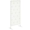 Dekoracyjny Panel Ogrodowy Osłaniający Prywatność Biały z Wzorem Metalowy - 92 x 45 x 198 cm