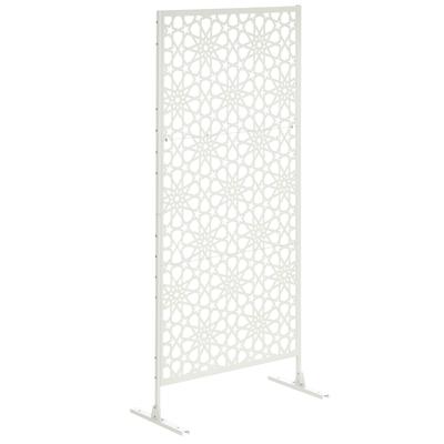Decoratief Buiten Privacy Scherm Paneel Wit met Patroon in Metaal - 92 x 45 x 198 cm