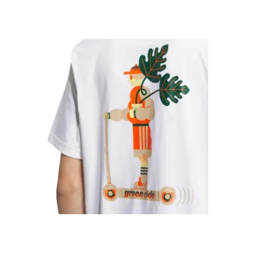 Adidas Neo Cartoon Print Back Sports Short Sleeve Tee Men Tops White IK5093