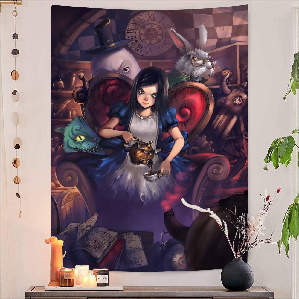 Game AAlice Madness Returns Tapestry Wall Hanging Cheap Hippie Wall Hanging Bohemian Wall Tapestries Mandala Wall Hanging