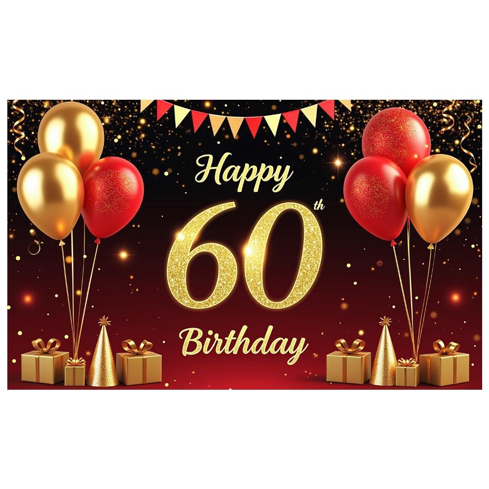Adult Birthday Banner Gold Glitter Birthday Party Display Birthday Celebration Background Triangle Bunting For Friend Hotel