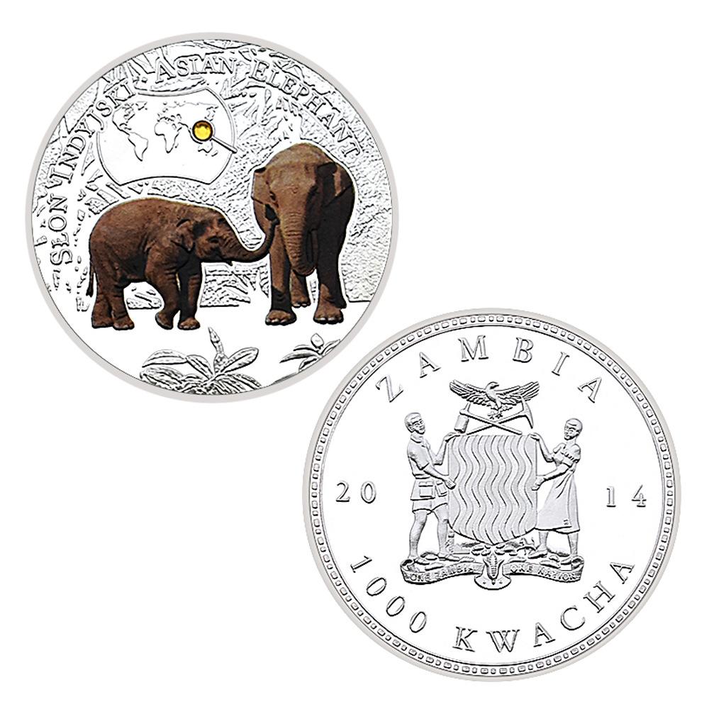 Aanimal coins, rare African animals, tigers, pandas, silver metal commemorative coins, commemorative medals, gifts
