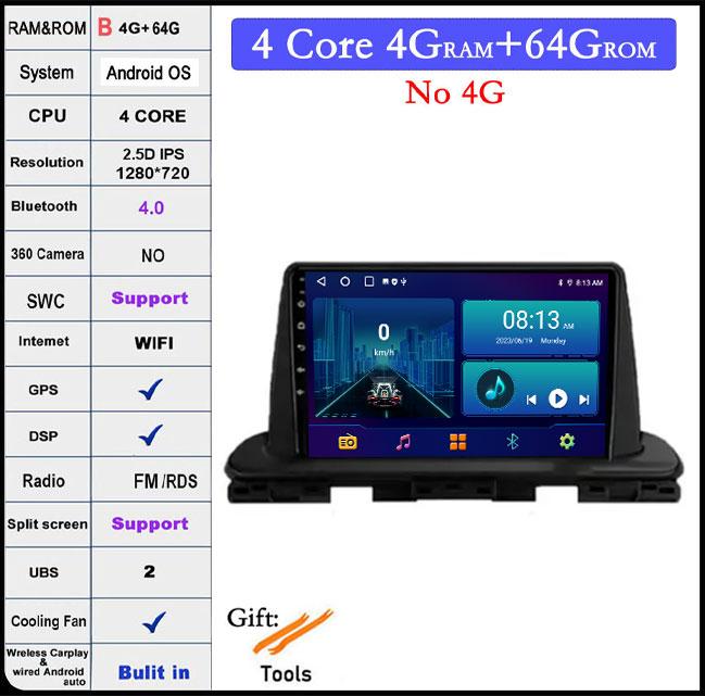 Touch Screen For Kia Cerato 4 IV 2018 - 2021 DSP Car Video Player Radio Multimedia GPS Navigation Bluetooth Wifi+4G