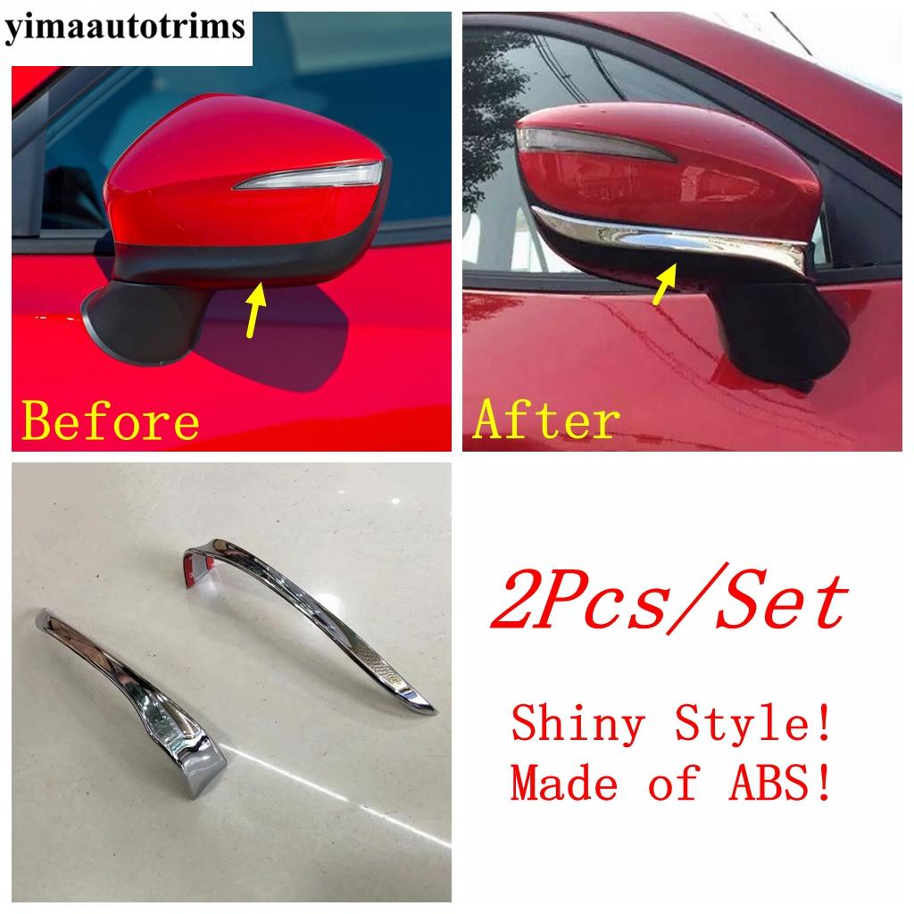 Headlight Eyebrow / Below Grille Strip / Rearview Mirror / Fog Light Lamp Cover Trim Accessories For Mazda CX-3 CX3 2015 -