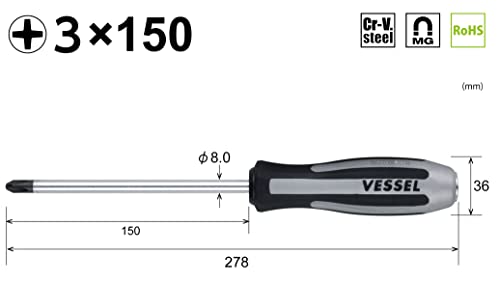 VESSEL MEGADORA IMPACTA Slagskrutrekker +3x150 (6") Nr.980 980P3150