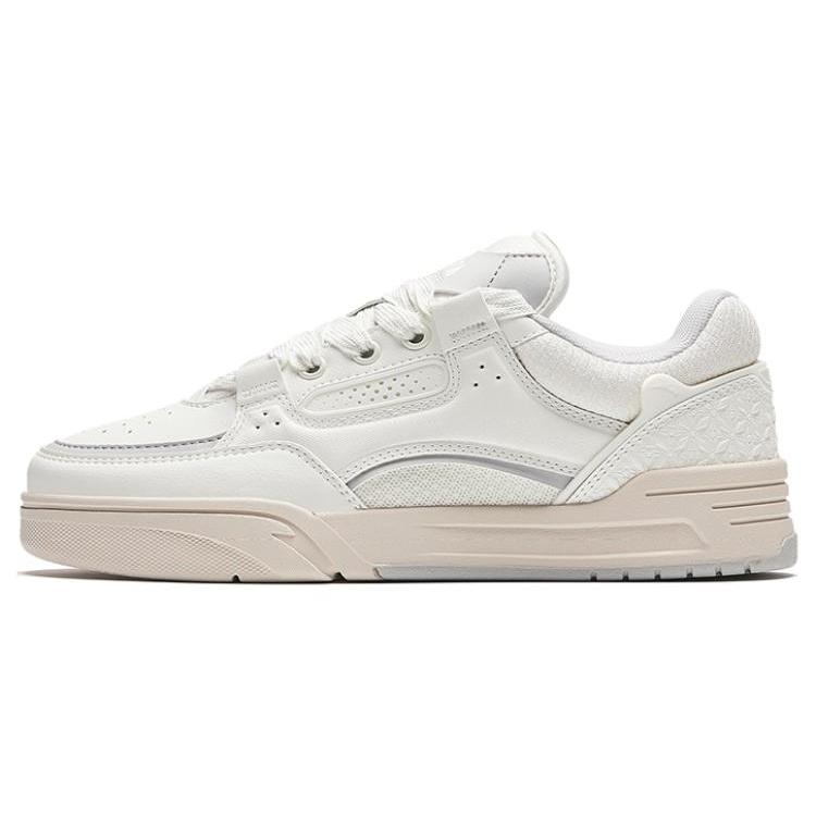 Anta Oscar Puffy Shoes Low top Skateboard Shoes Women's Ivory White 922348040-2