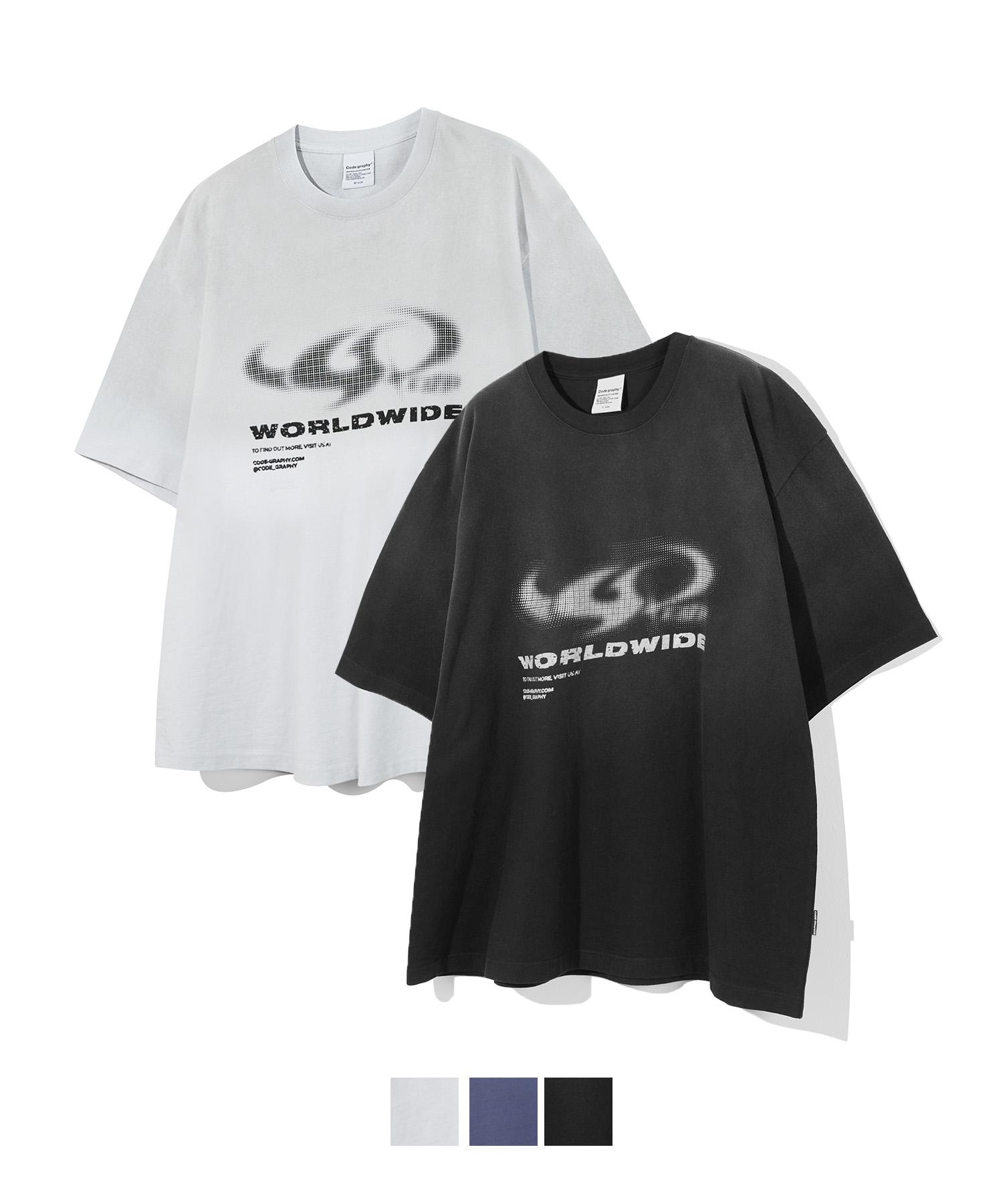 Code Graphy Washed Arc Logo Short Sleeve T-Shirt_3 Colors 3 Colors