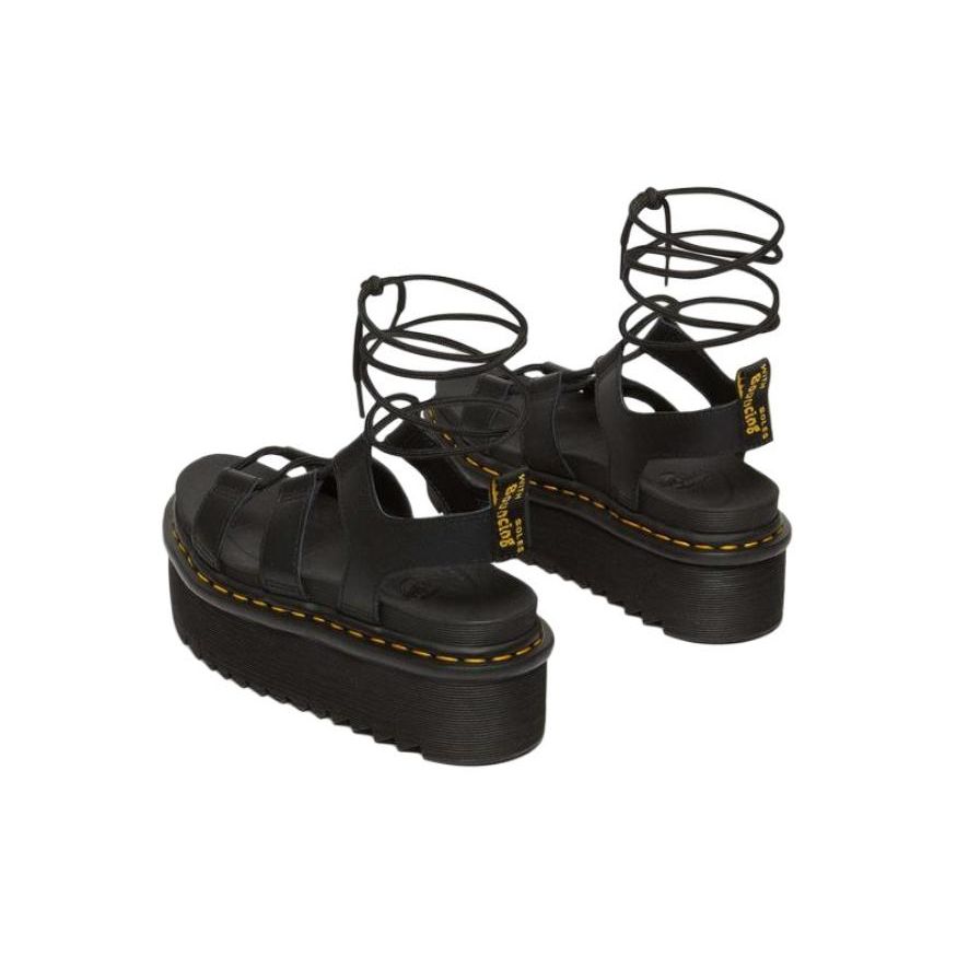 Dr. Martens Leather Comfortable Versatile Slide Sandals Women Sandals Black 31538001
