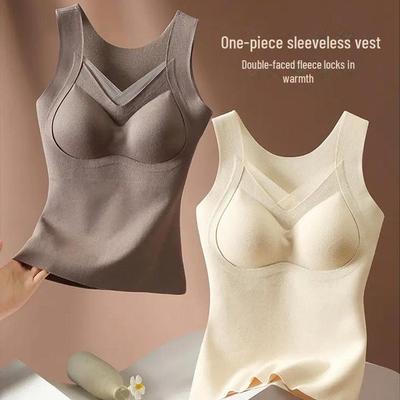 "Gilet Termico Senza Cuciture con Imbottiture al Petto: Modellamento del corpo, Appiattimento della pancia, Materiale cationico ispessito e caldo"