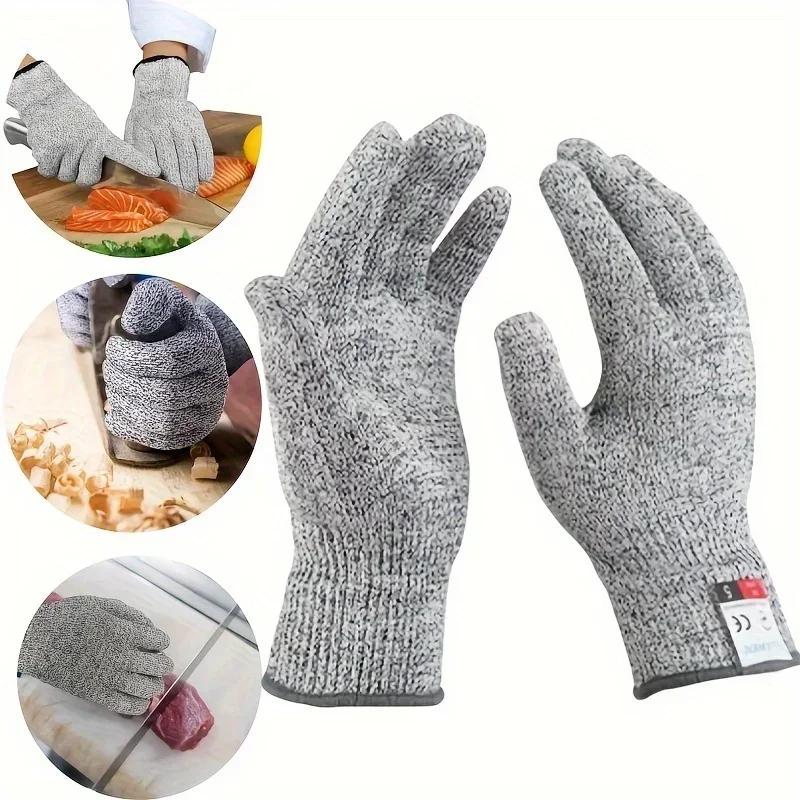 Cut Resistant Gloves with Grip Dots-Breathable&Lightweight Chef's Gloves-Ambidextrous-Cut Resistant for Kitchen or Woodworking