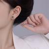 Fashion Earrings, Elegant and Generous Women's Earrings, Whole Body S925 Silver Zircon Light Luxury Black Gold Stud Earrings, Versatile Temperament