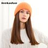 Wool Hat Autumn and Winter Outdoor Women's Knitted Hat Fashionable Women's Cold Hat Brimless Warm Thickened Knitted Hat