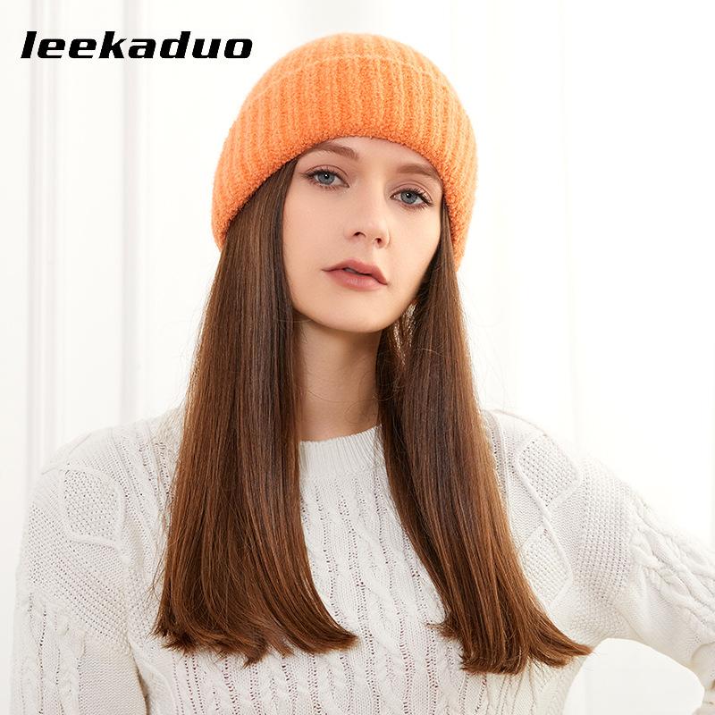 Wool Hat Autumn and Winter Outdoor Women's Knitted Hat Fashionable Women's Cold Hat Brimless Warm Thickened Knitted Hat