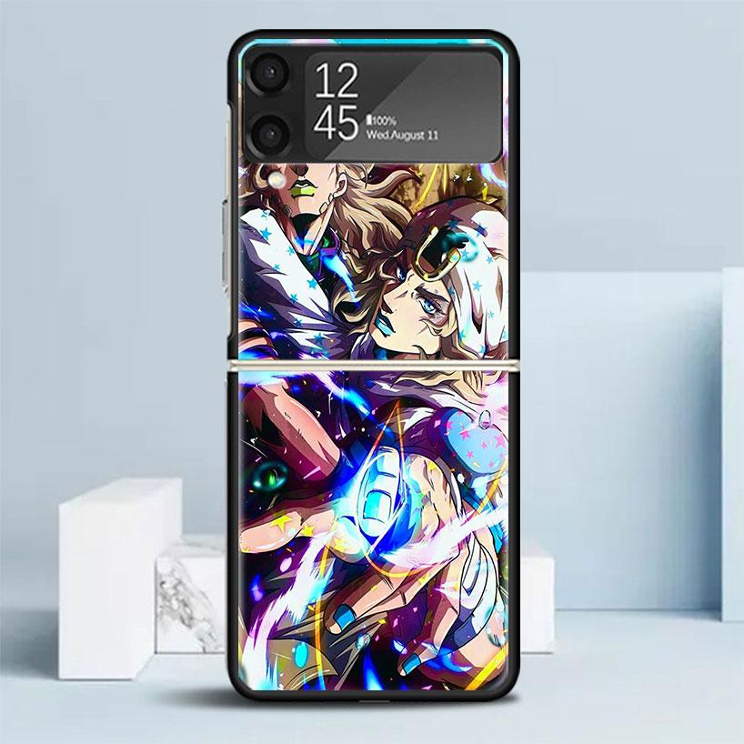 JoJo Adventure Dio Diego Brando Black Cover for Samsung Galaxy Z Flip 7 6 5 4 3 5G Phone Case Flip7 Flip6 Flip5 Flip4 Flip3 Patt