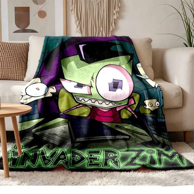 Invader Zim Soft and Comfortable Flannel Suitable for Sofas Living Rooms Outdoor Camping Travel and Also Makes a Great Anniversary Gif