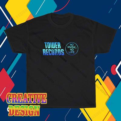 Neues TTower Record Musik Logo T-Shirt Lustig Größe S bis 5XL