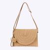 New Woven Texture Straw Crossbody Bag Hair Ball Pendant Envelope Shape Envelope Clutch White Khaki Shoulder Bag Travel Outing